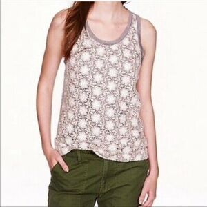 J CREW 100% Cotton gray crochet tank top XS